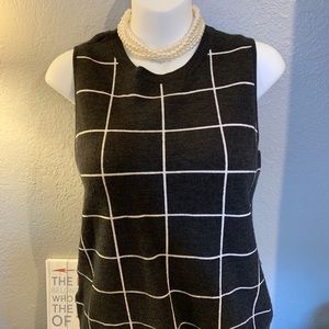 Ann Taylor Sweater Vest & Pearl choker necklace